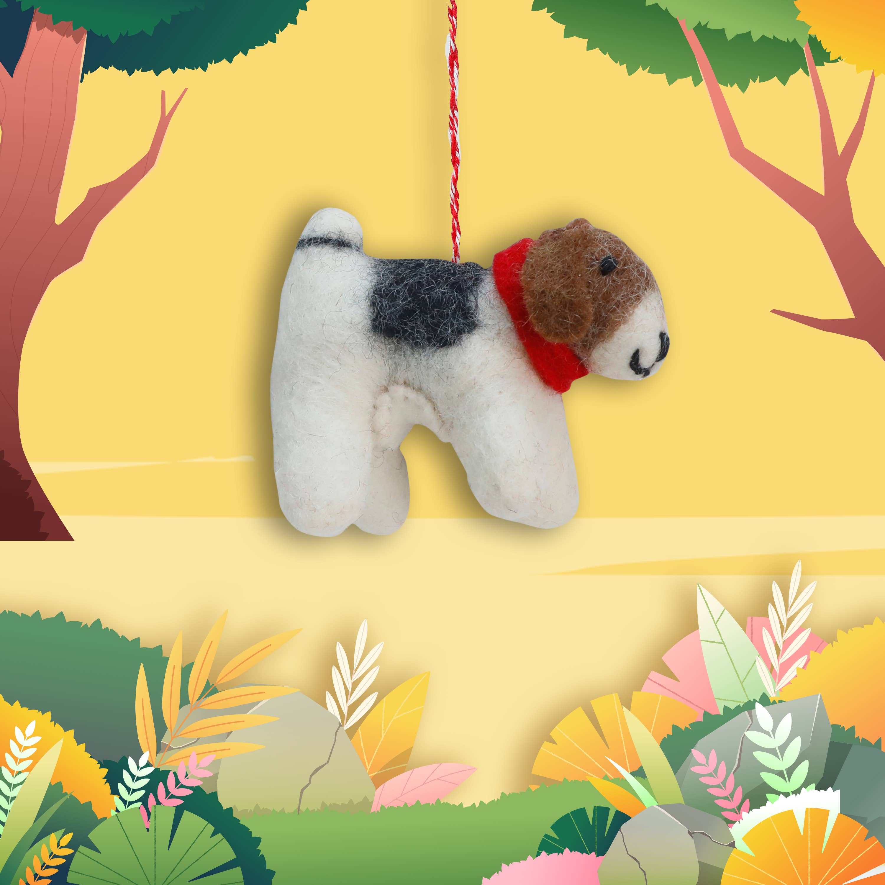 Felt Ornament Tuft Dog