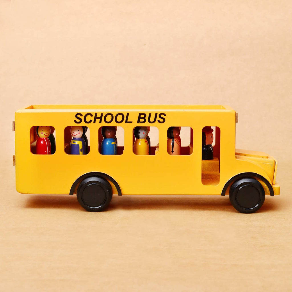 Wooden School Bus with Children