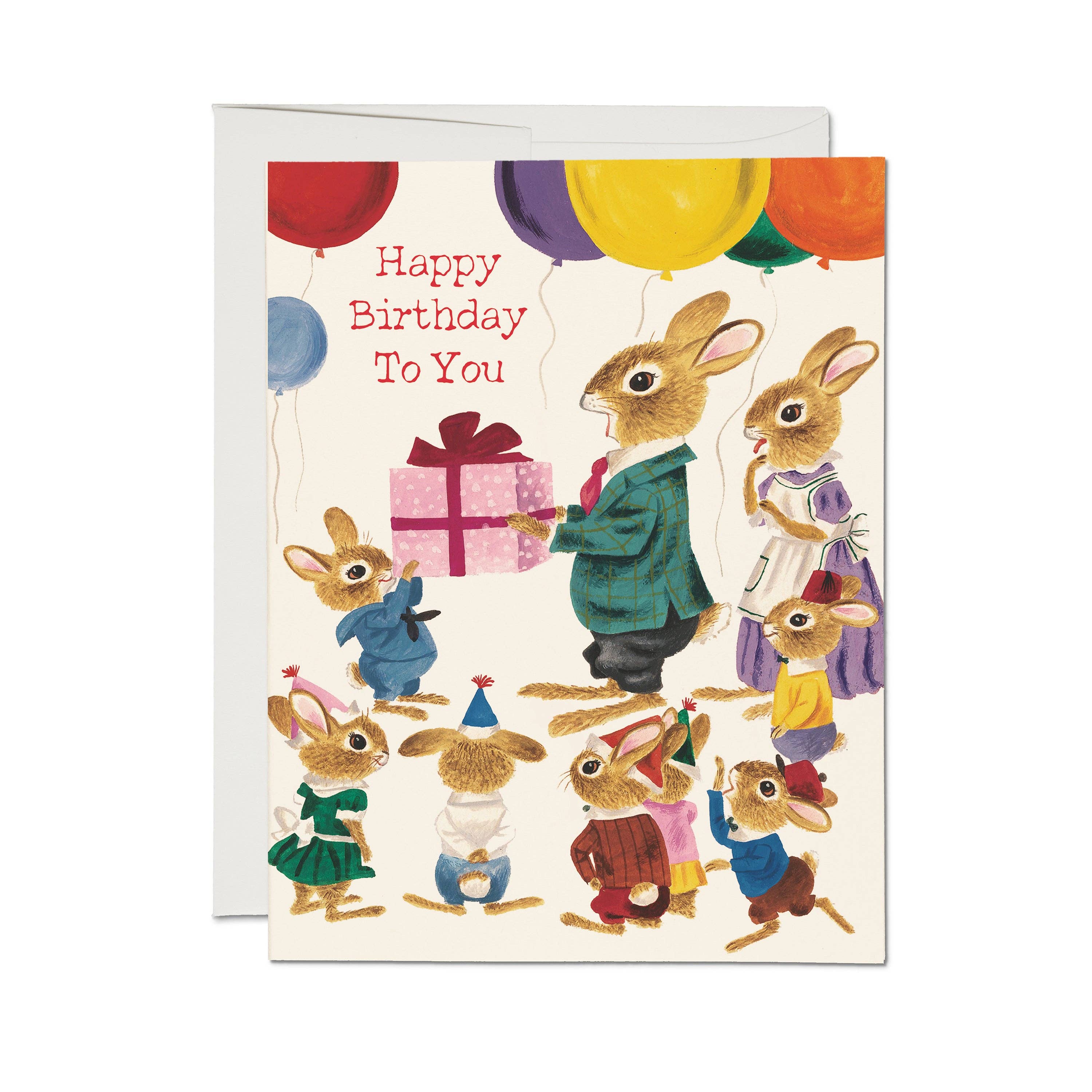 Richard Scarry Rabbit Party greeting card