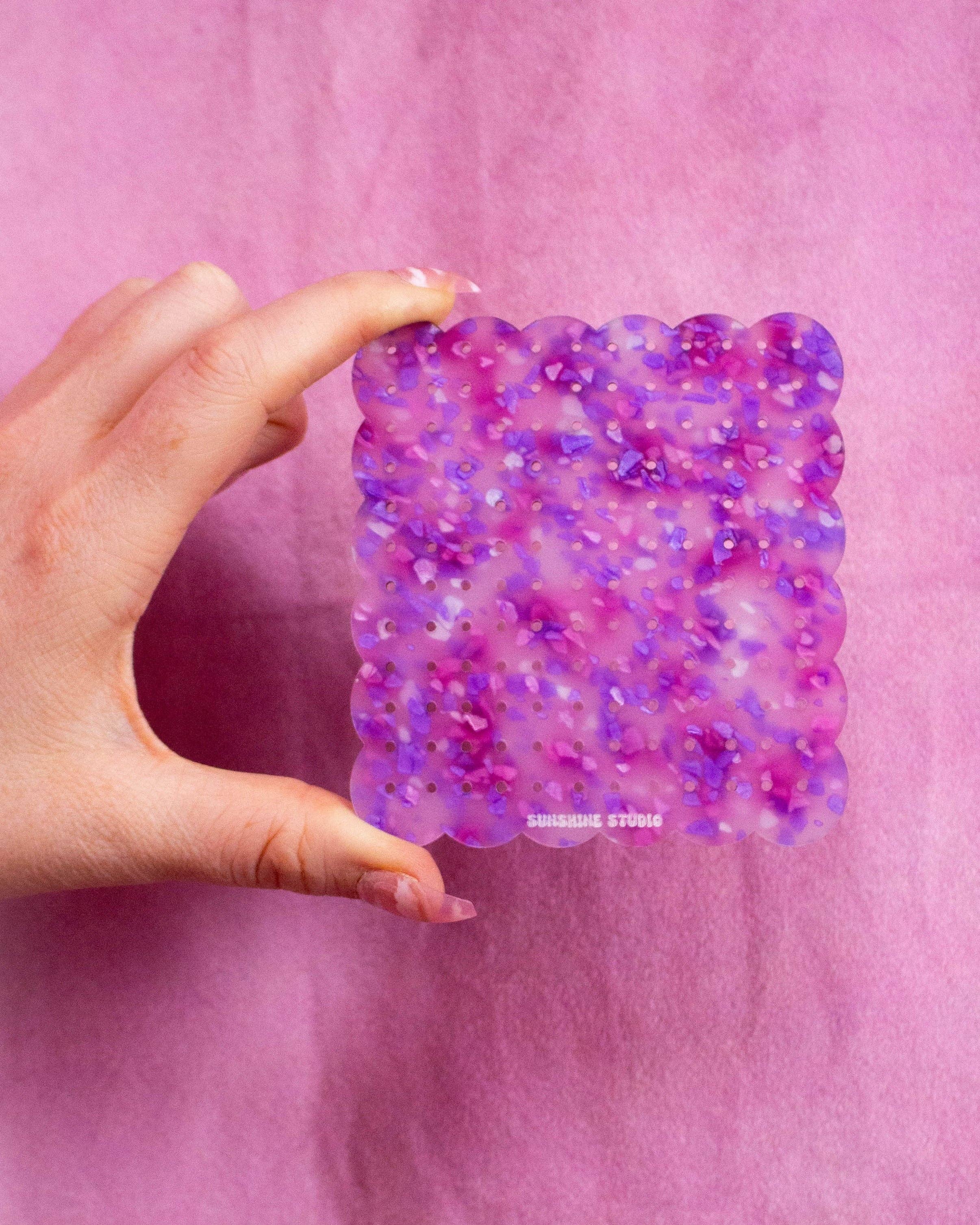Purple Terrazzo Travel Earring Holder