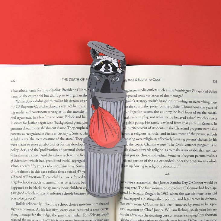 Naughty Christmas Raccoon Bookmark (it's die cut!)