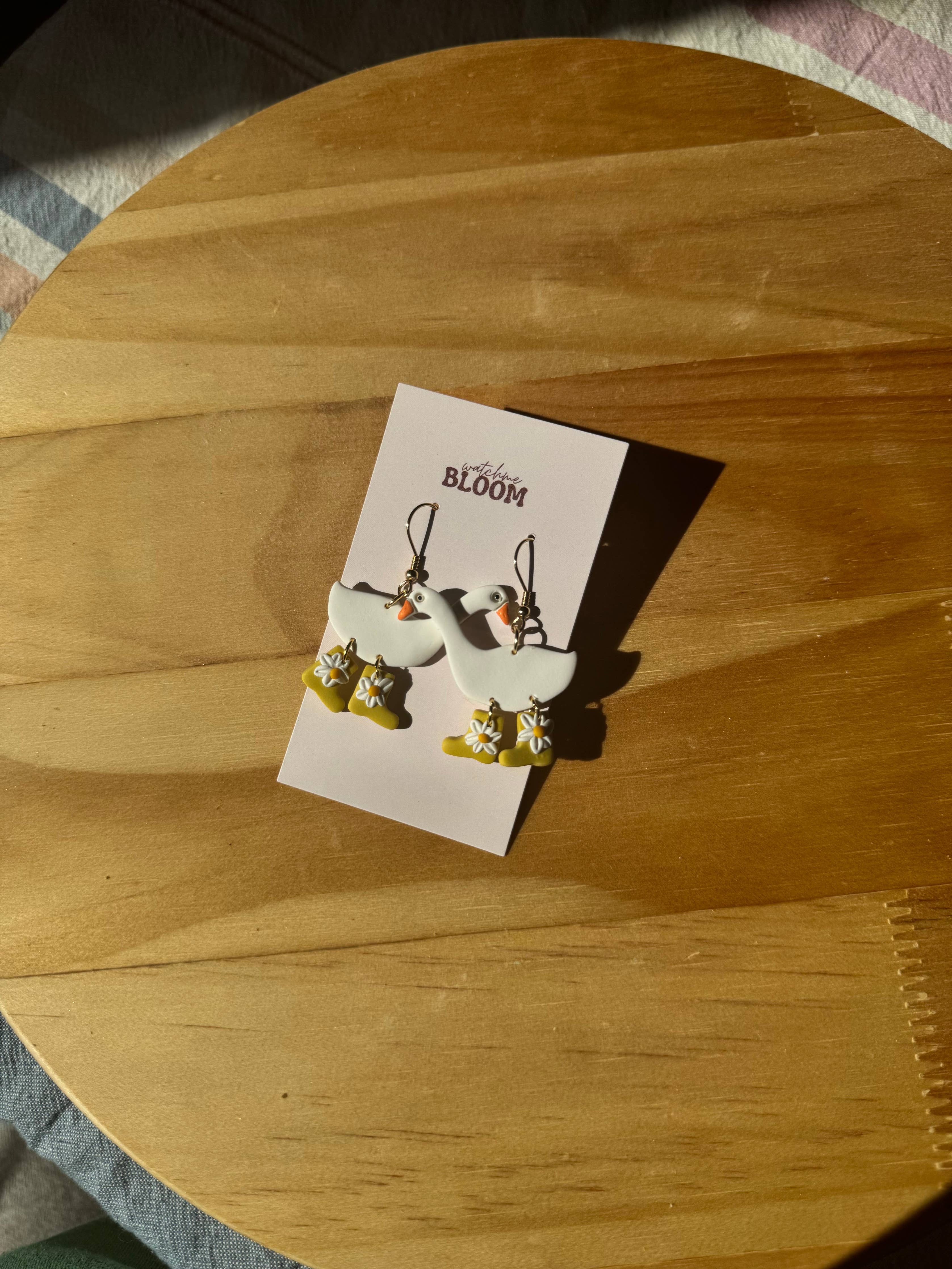 Ducks with Daisy Boots | Polymer Clay Earrings