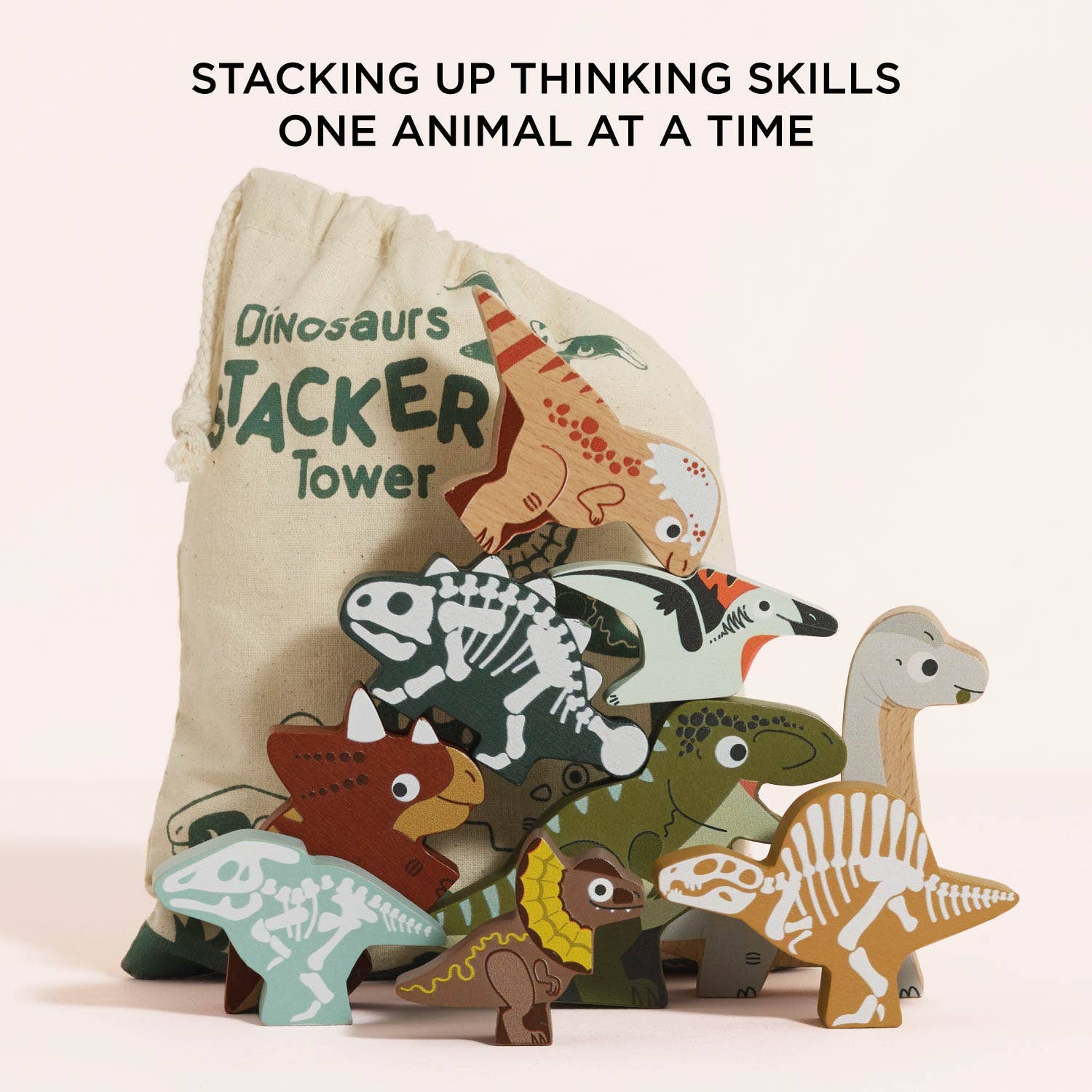 Jurassic Stacking Dinosaurs & Bag