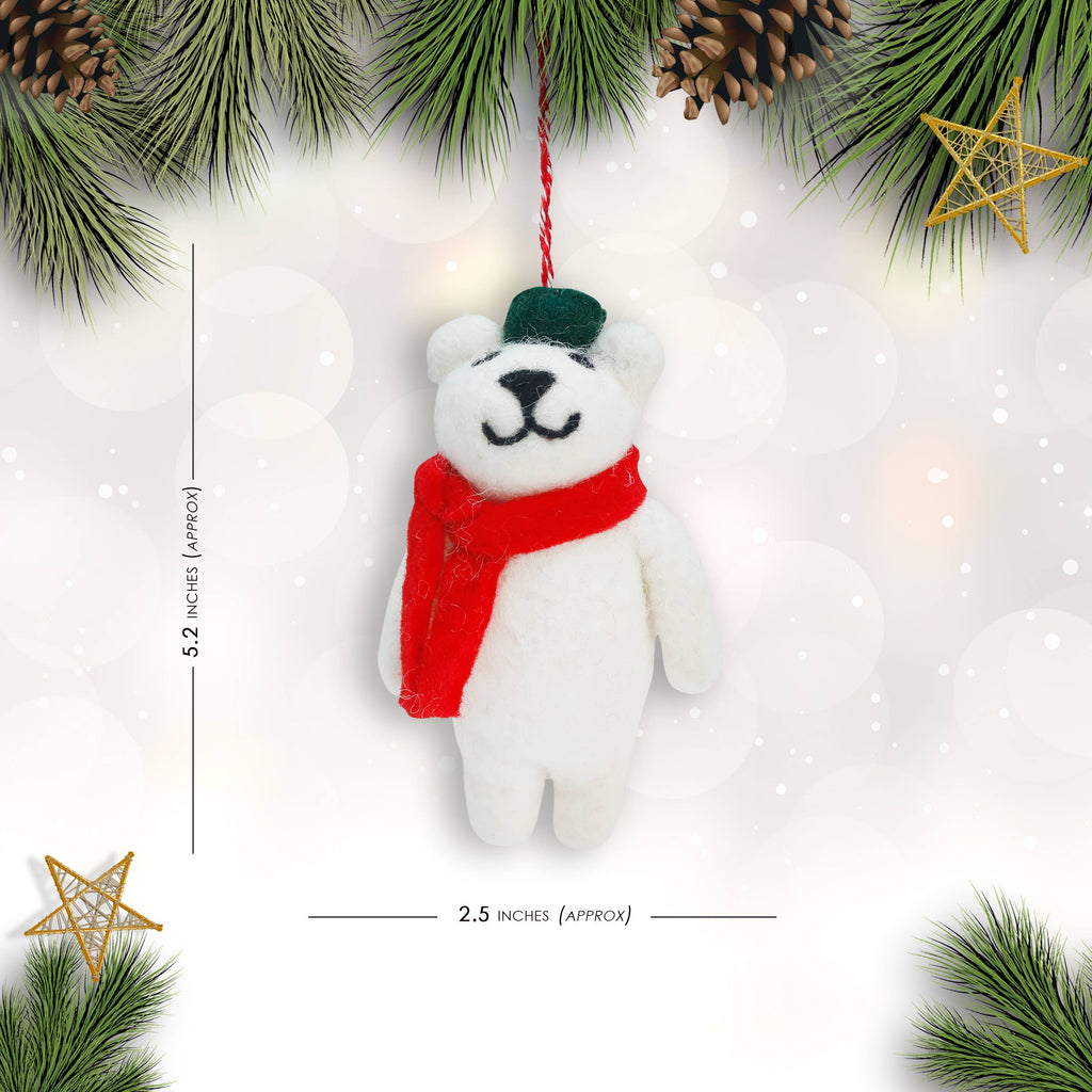 Felt Ornament Tuft Polar Bear