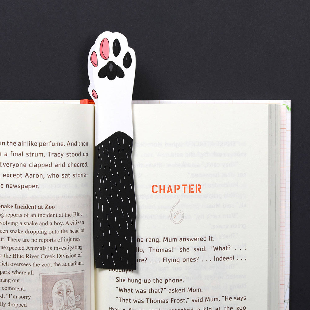 Cat Paw Bookmark - Tuxedo (it's die cut!)