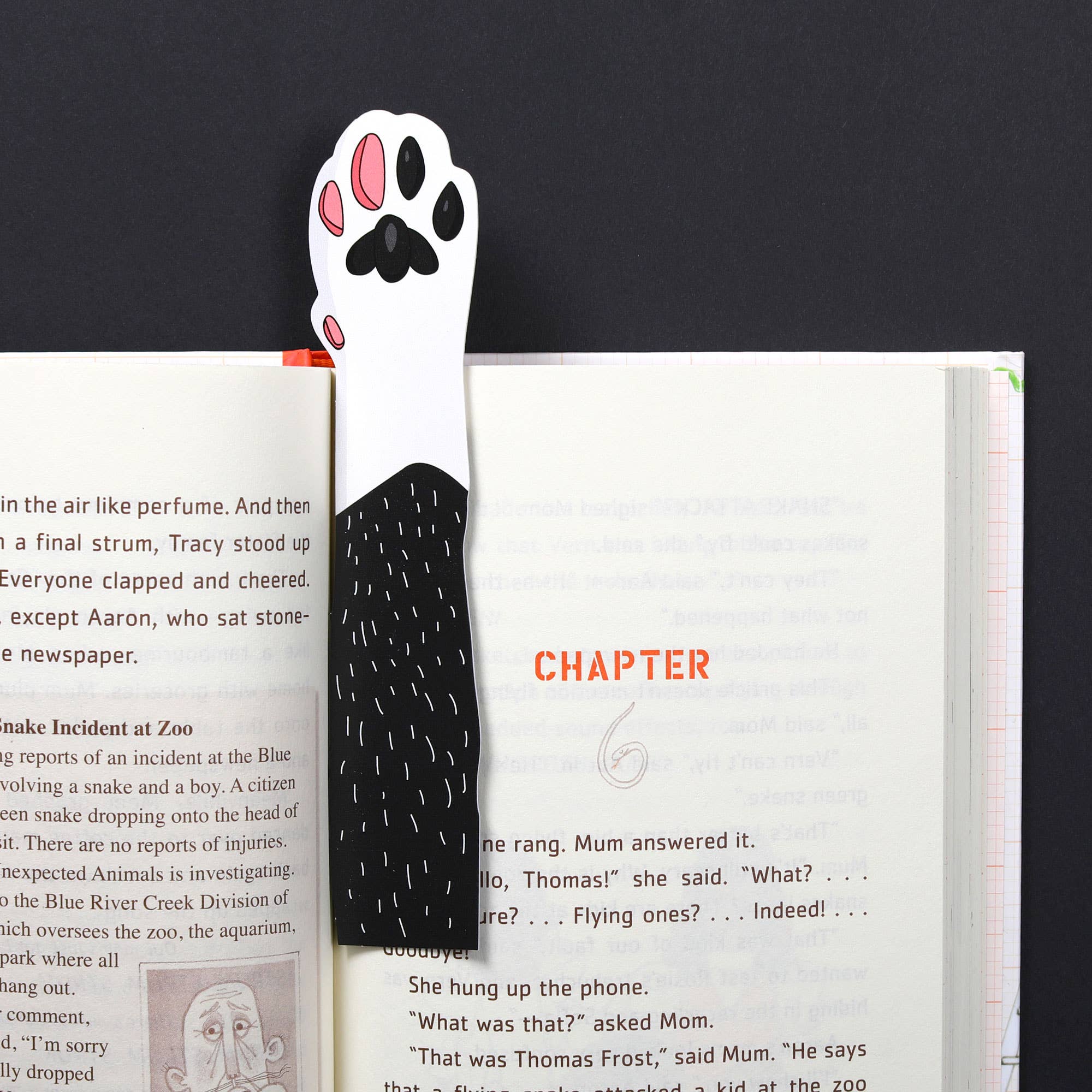 Cat Paw Bookmark - Tuxedo (it's die cut!)