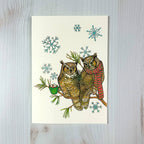 Winter Owls - 5x7 blank notecard