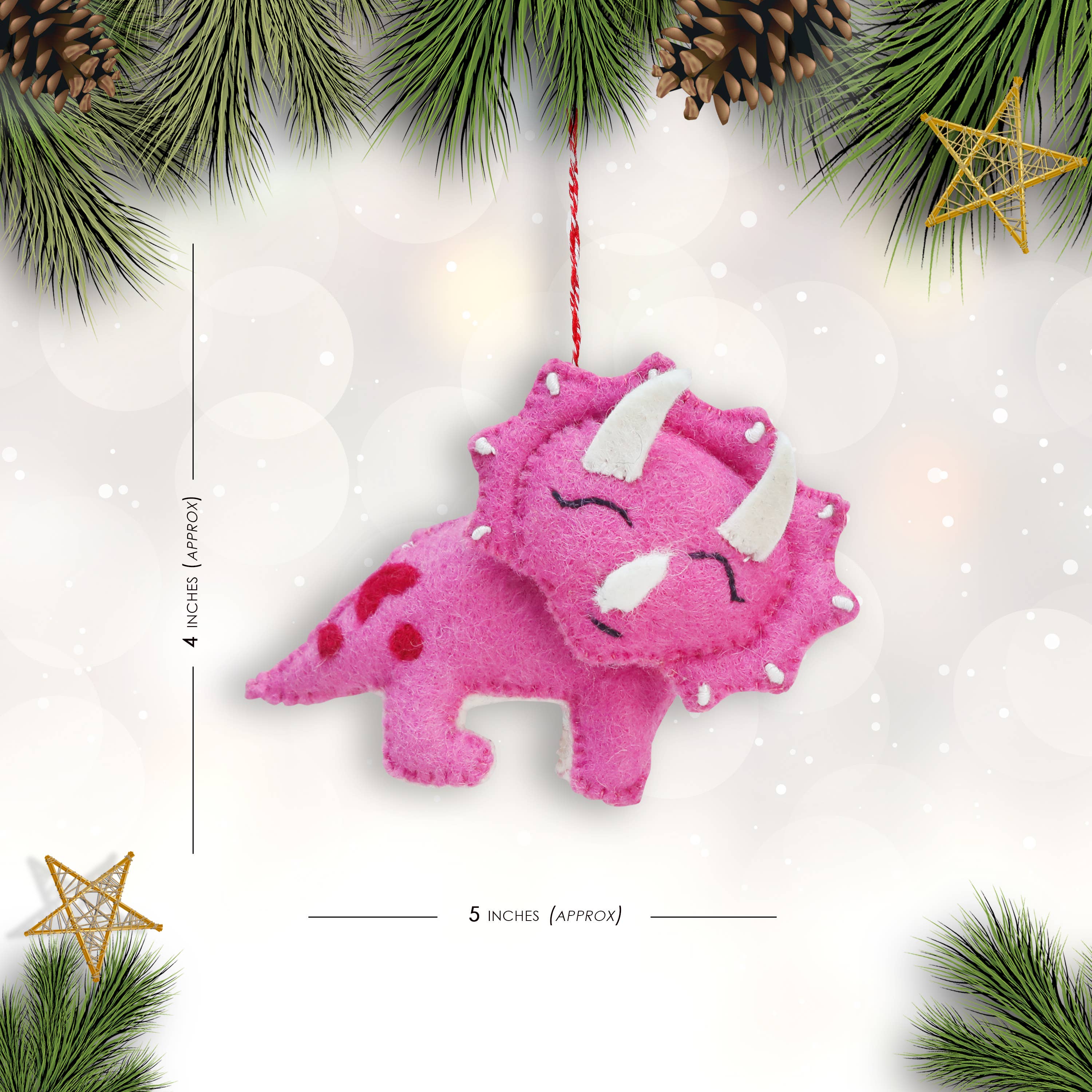 Felt Ornament Triceratops