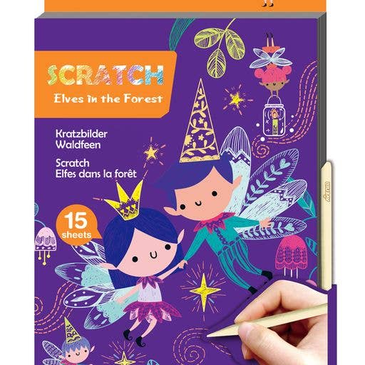 Avenir - Scratch Art Book Medium ELVES IN THE GARDEN