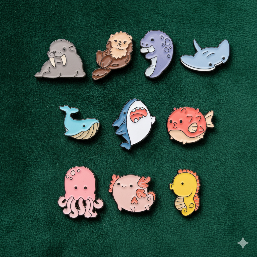 Sea Animals & Marine Enamel Pins, Marine Conservation