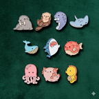 Sea Animals & Marine Enamel Pins, Marine Conservation