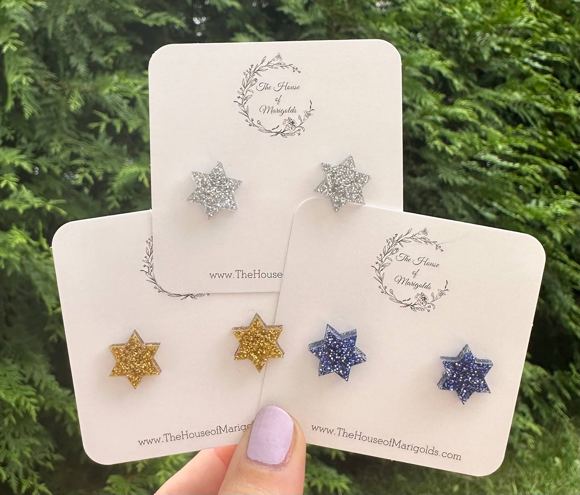 Star of David Studs, Jewish Earrings, Hanukkah Earrings