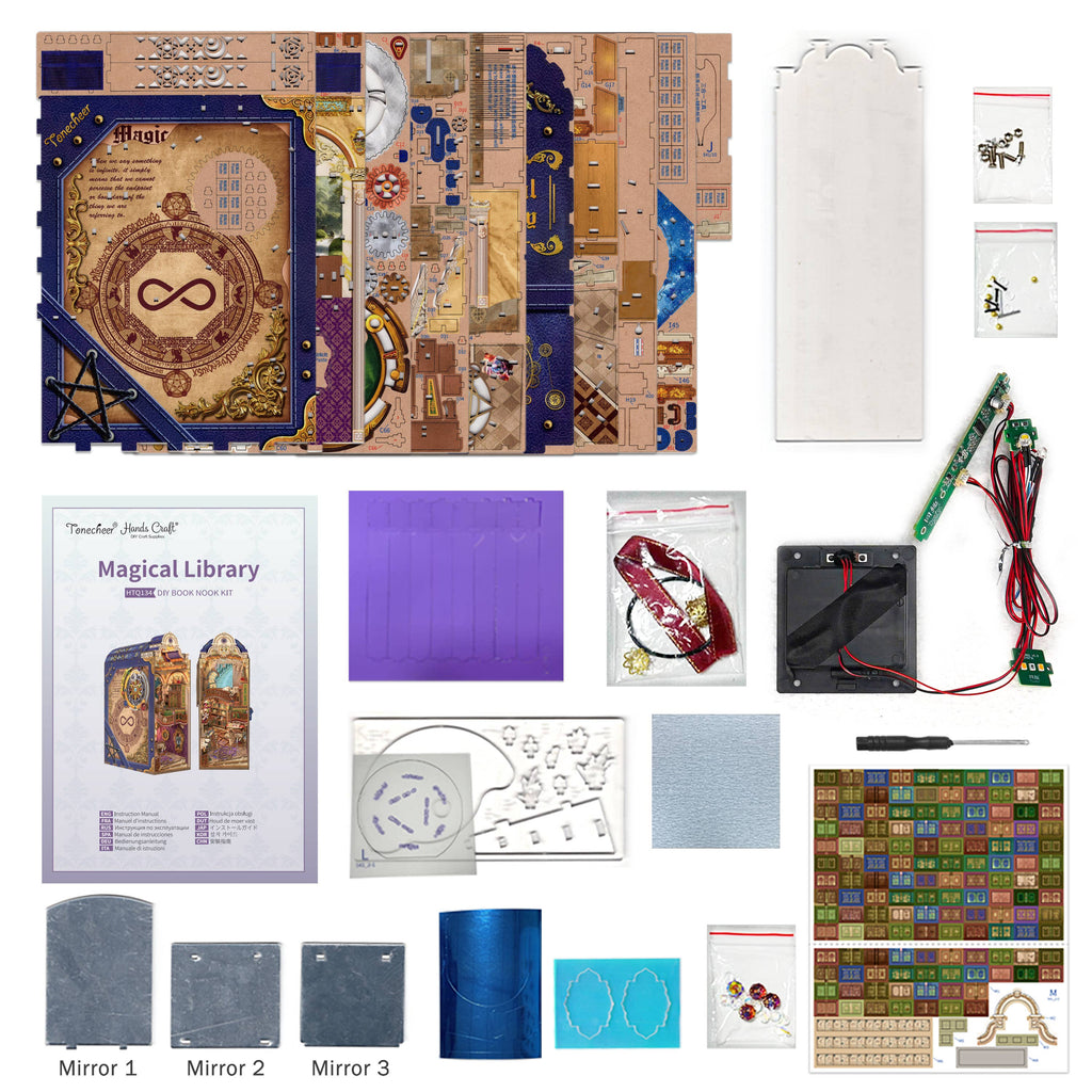 DIY Book Nook Kit: Magical Library w/ Dust Cover