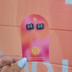 Open Book Tiny Stud Earrings