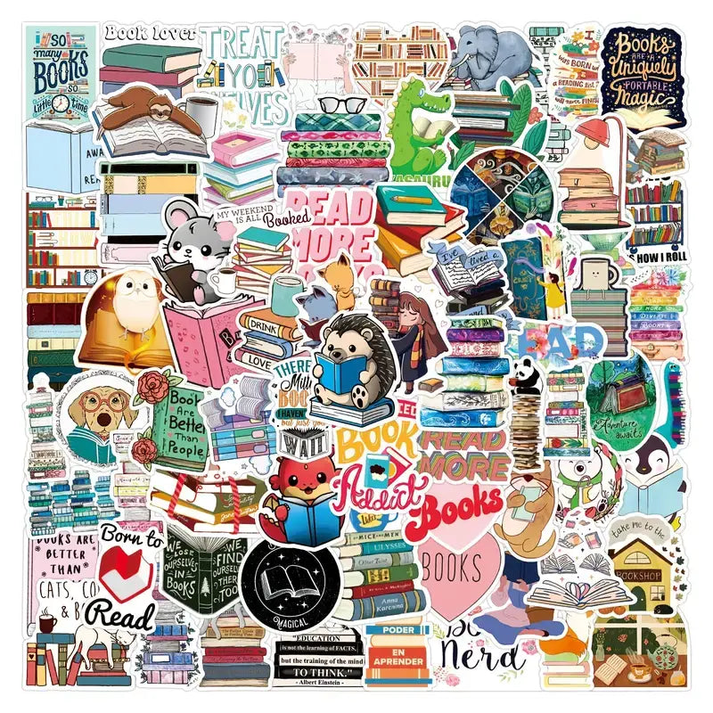 Book Lover Stickers – Reading Theme Packs (10/20/50/100)