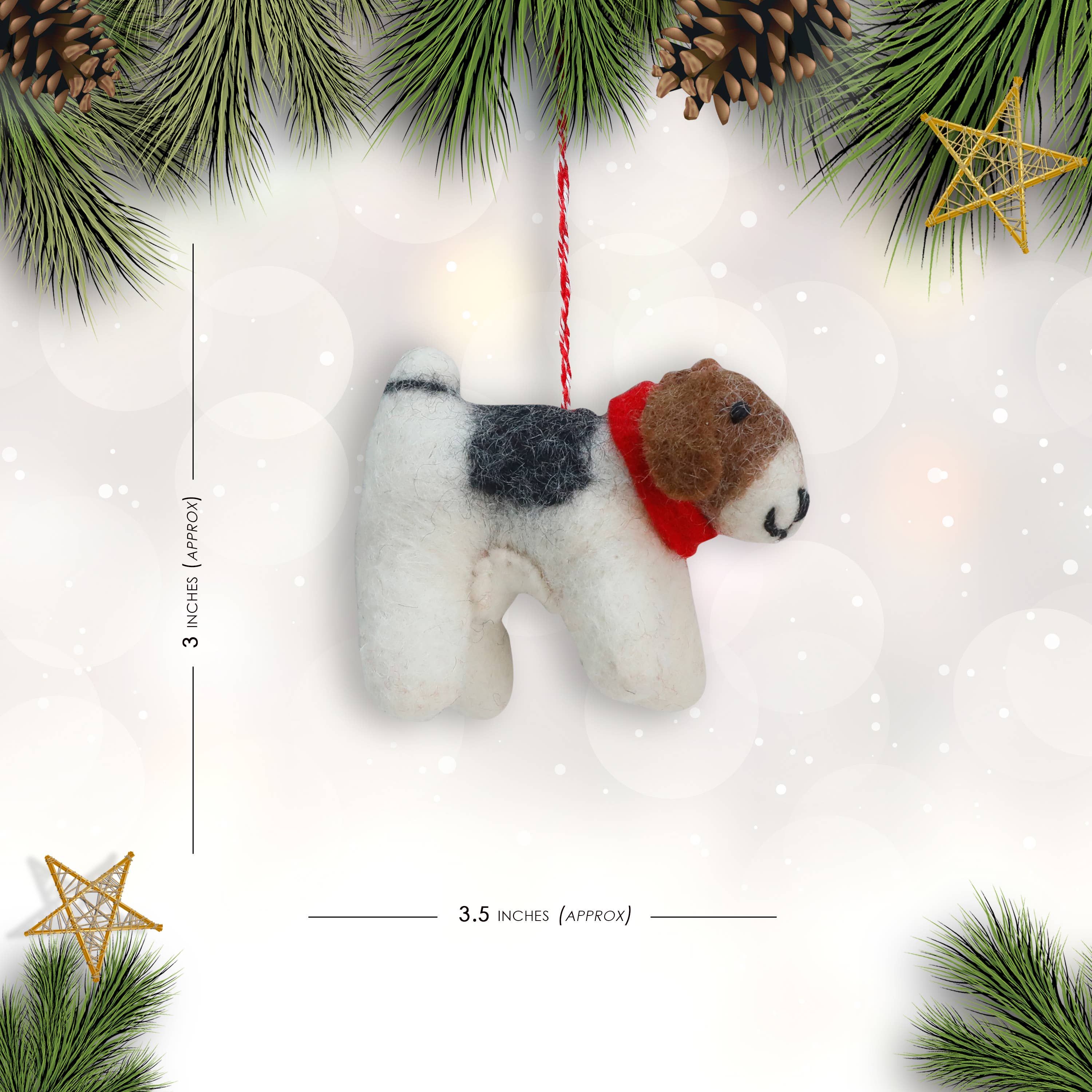 Felt Ornament Tuft Dog