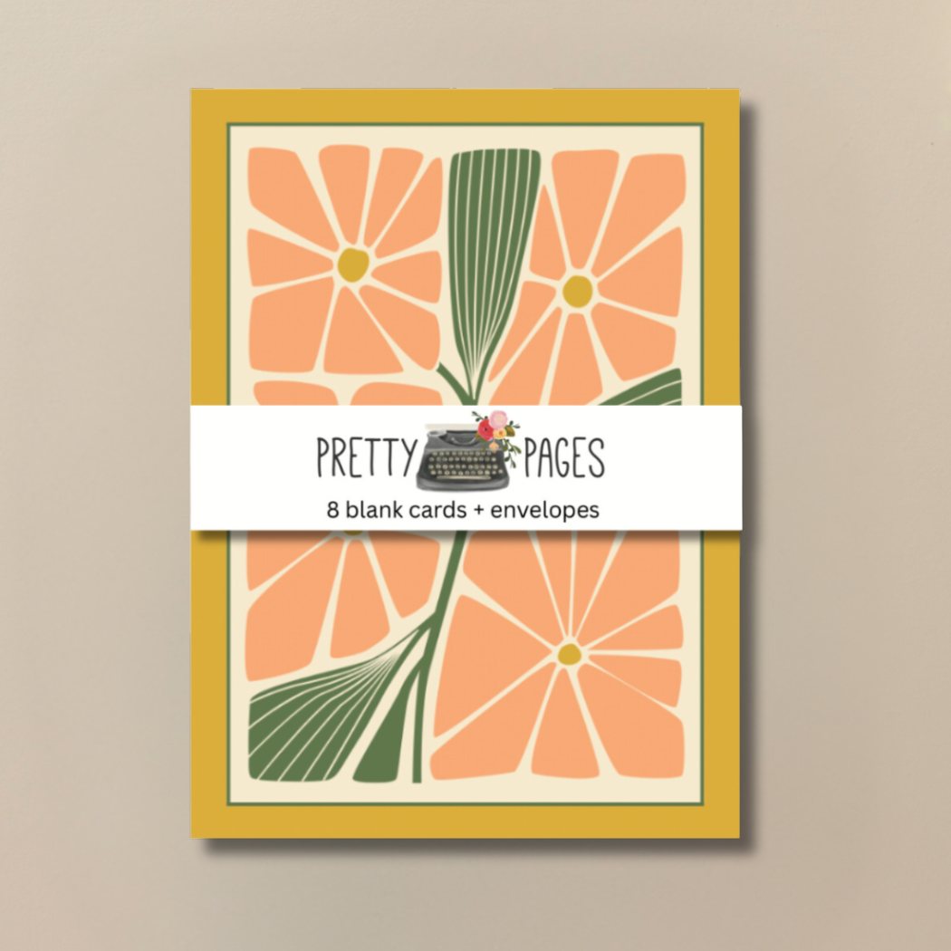 Floral Block Print Blank Cards | Boxed Set
