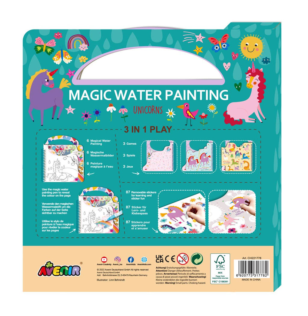Avenir - Magic Water Painting Book UNICORNS