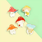 Creative Mushroom Enamel Pins for Backpacks and Clothes