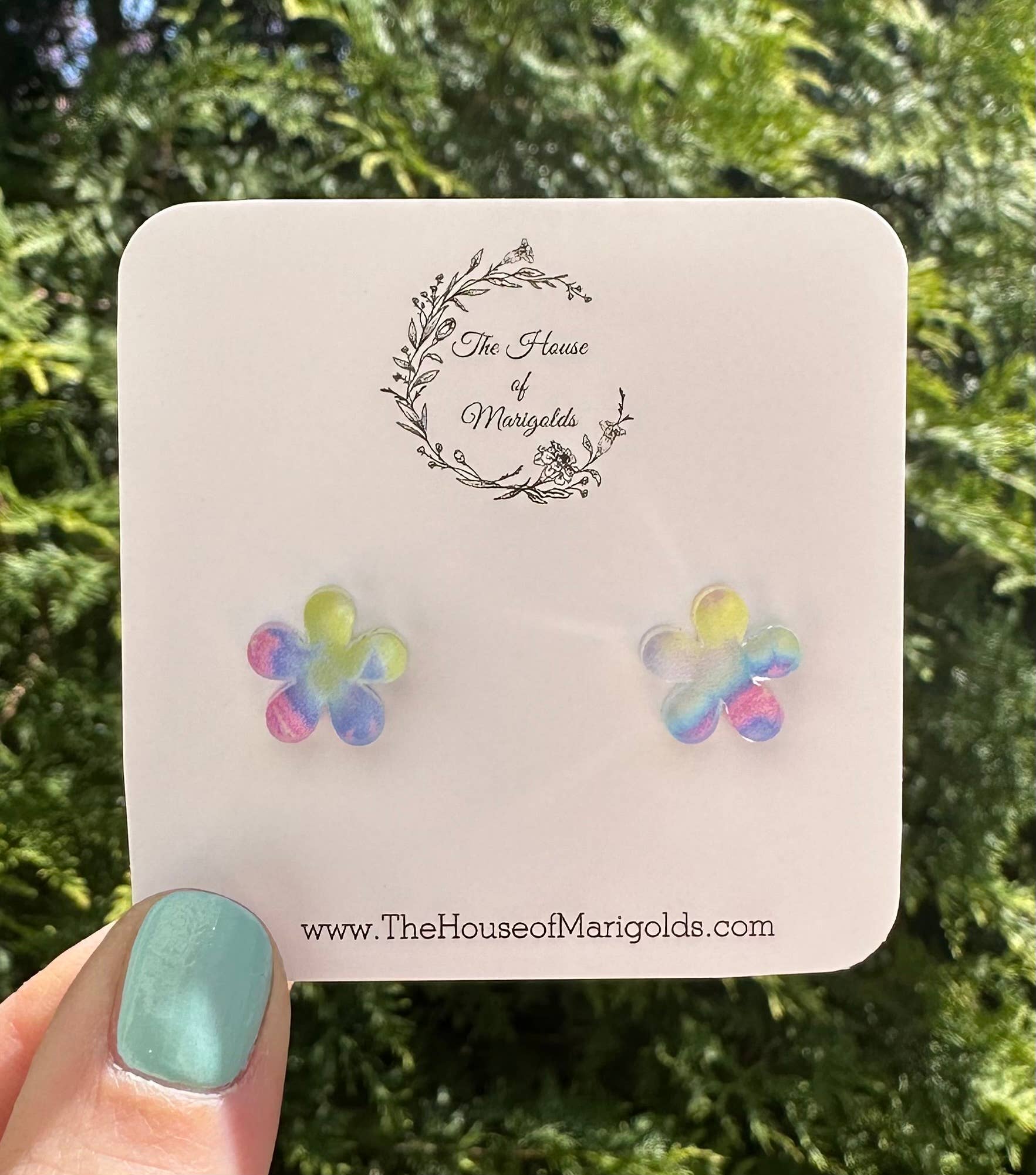 Tie-Dye Flower Earrings, Flower Earrings