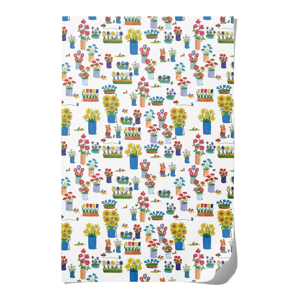 Richard Scarry Busytown Flowers wrapping paper