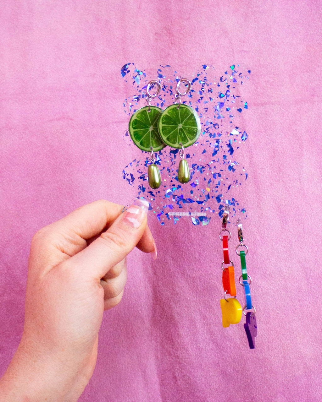 Blue Confetti Travel Earring Holder