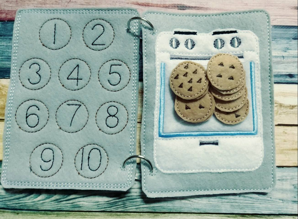 Learn to count  - Toddler quiet book page - toddler busy book - counting from 1 -10 page - learning page - number page - busy book