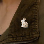 Rabbit Lapel Pin, Bunny Garden Wildlife Gifts