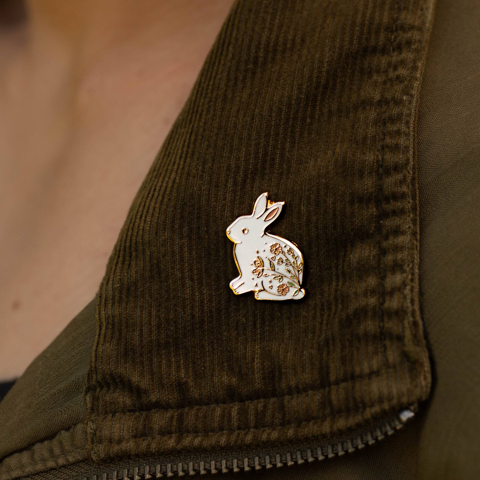 Rabbit Lapel Pin, Bunny Garden Wildlife Gifts