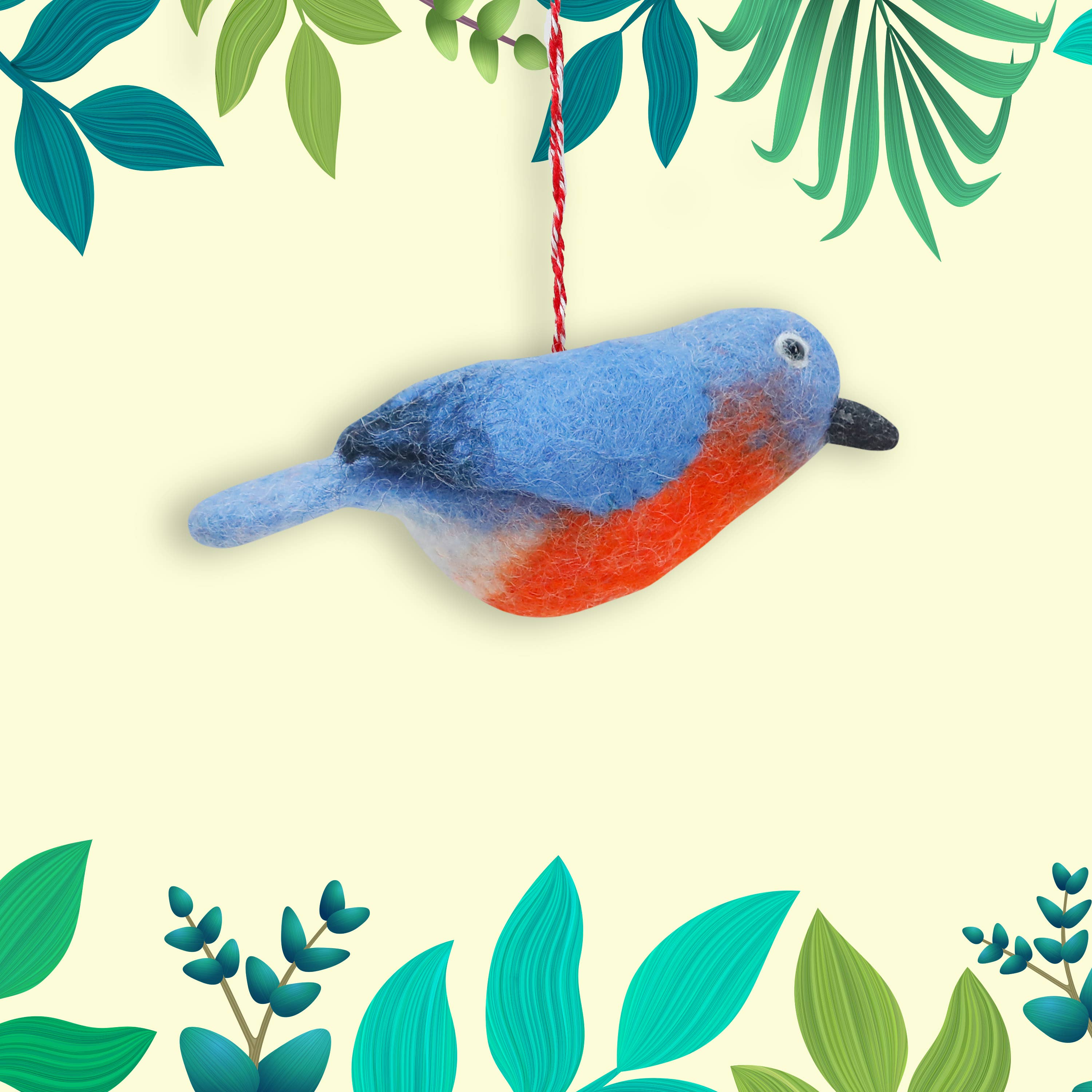 Felt Ornament Tuft Bluebird