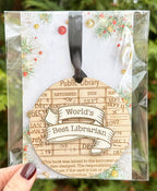 Book Ornament, Library Card Ornament