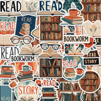 Book Lover Stickers – Reading Theme Packs (10/20/50/100)