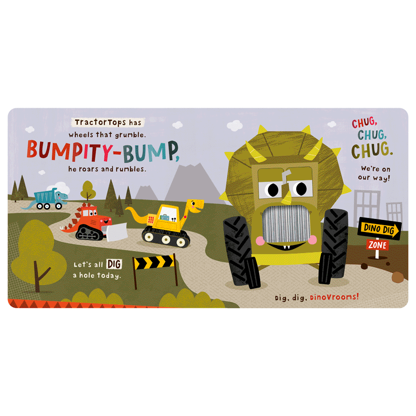 Board Book Dig! Dig! Dinovrooms!