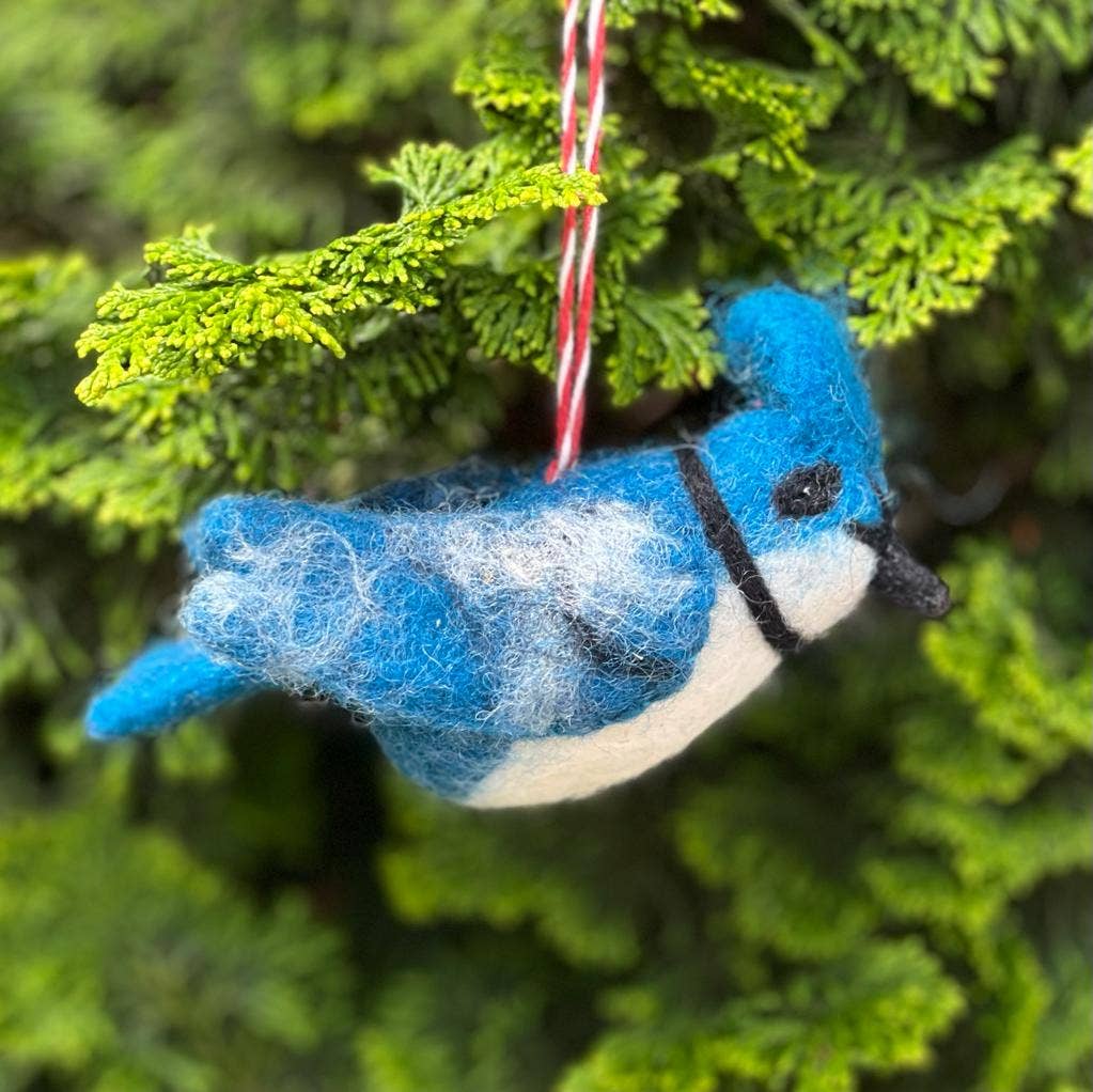 Felt Ornament Tuft Blue Jay