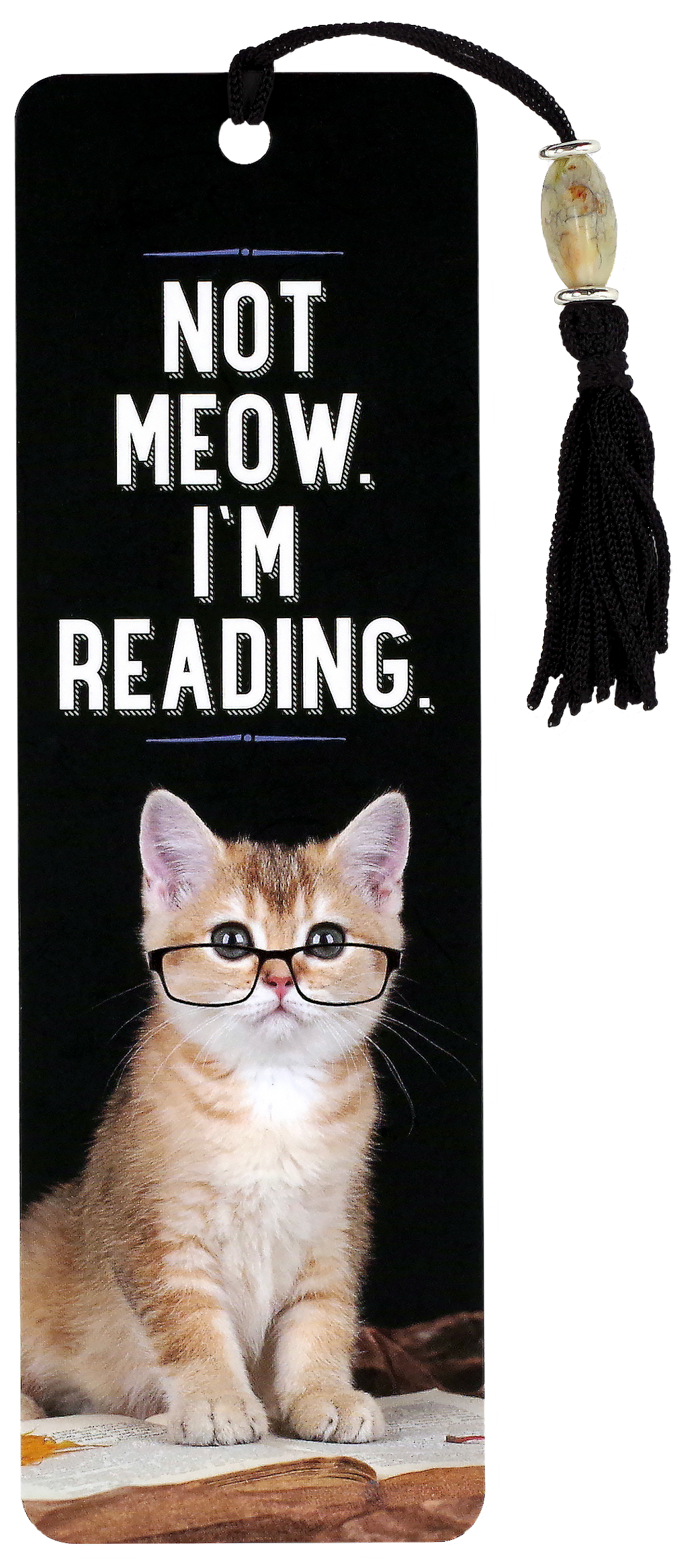 Not Meow. I'm Reading. Beaded Bookmark