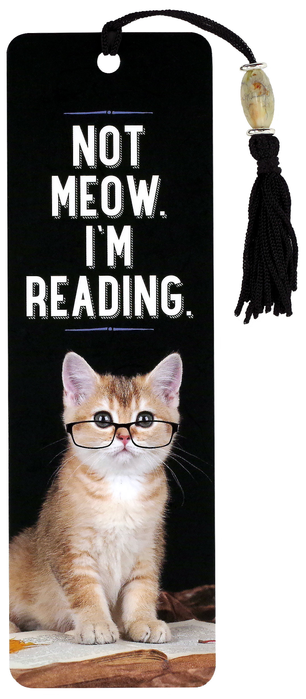 Not Meow. I'm Reading. Beaded Bookmark
