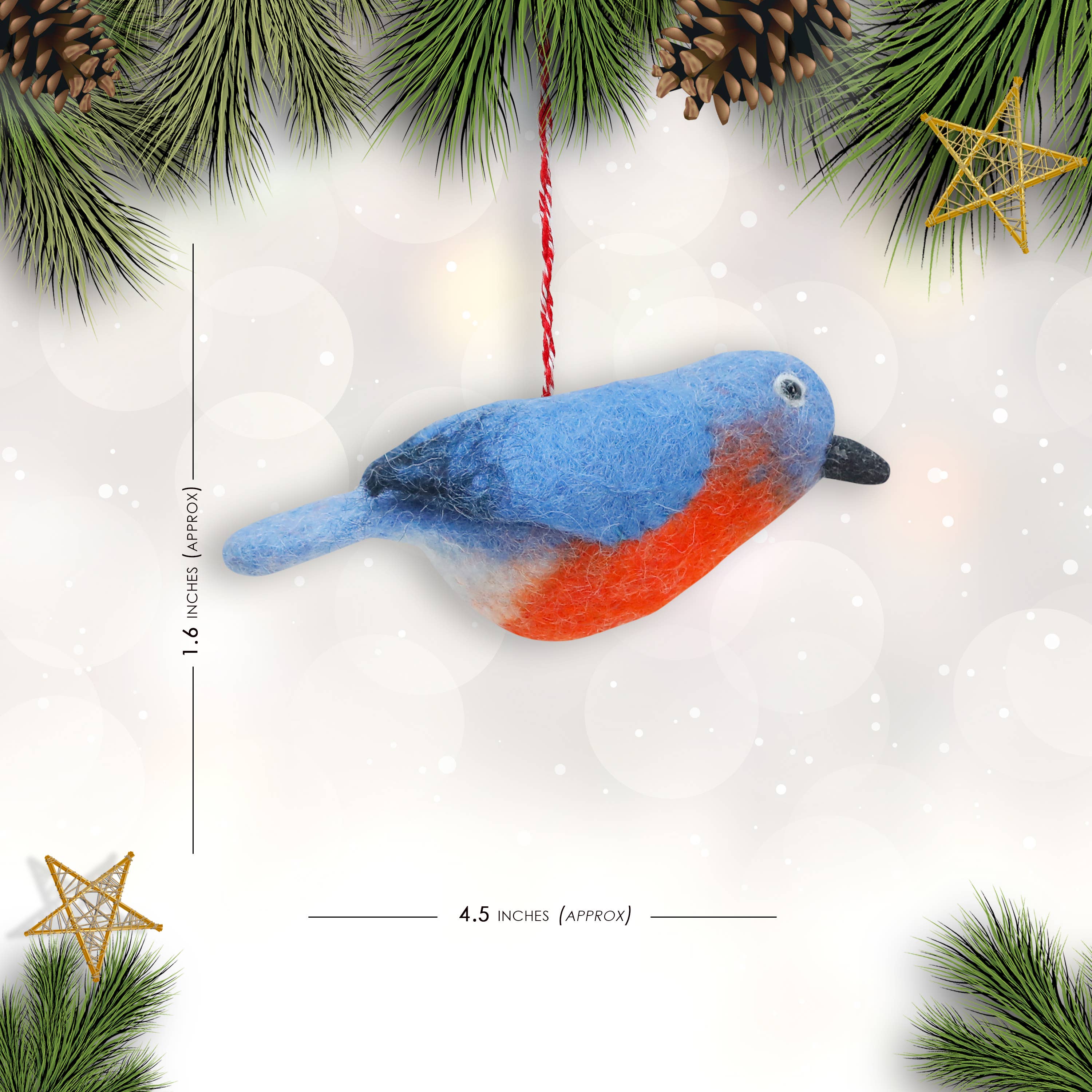 Felt Ornament Tuft Bluebird