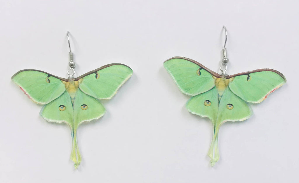 Acrylic Luna Moth Earrings Transformation, Regeneration gift