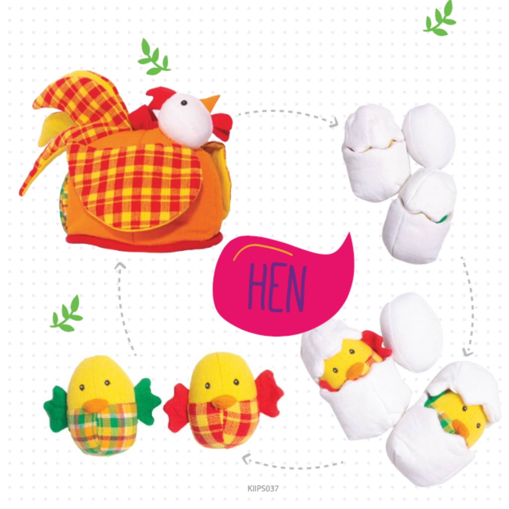Organic Cotton Playhouse Hen and Chicks