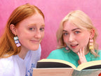 Rainbow Dangling Books Earrings