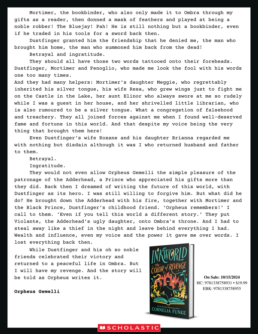 Inkworld: The Color Of Revenge