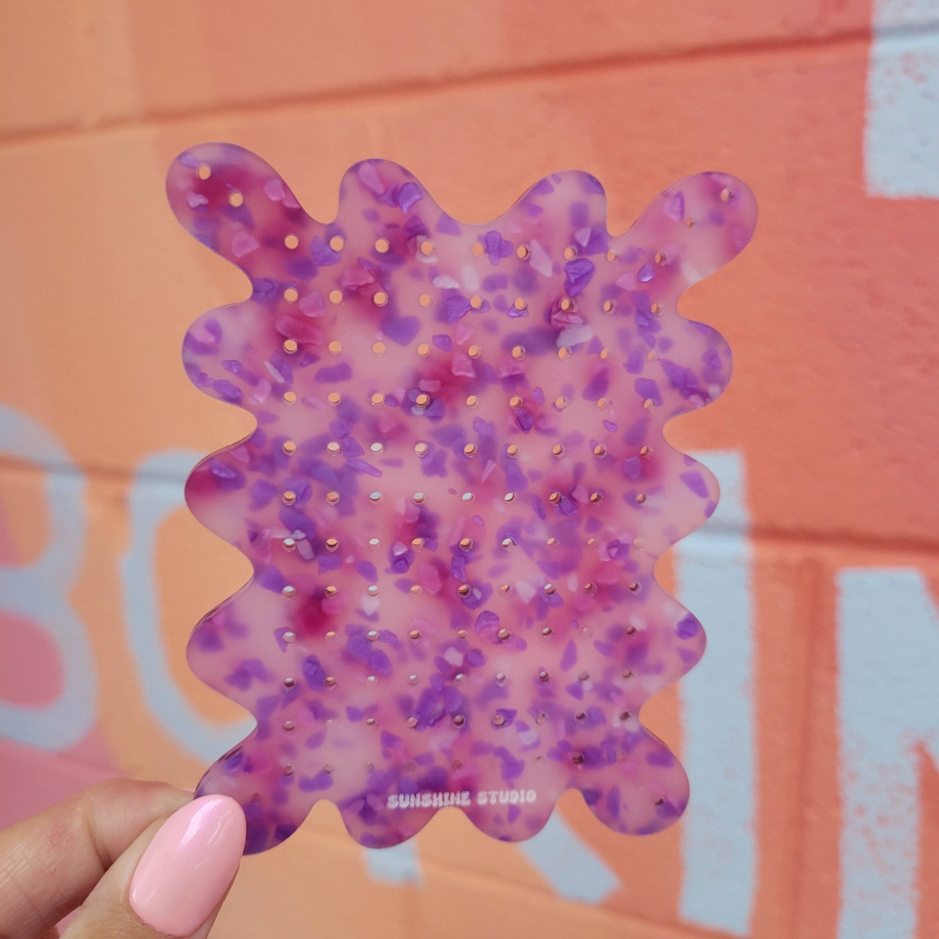 Purple Terrazzo Travel Earring Holder