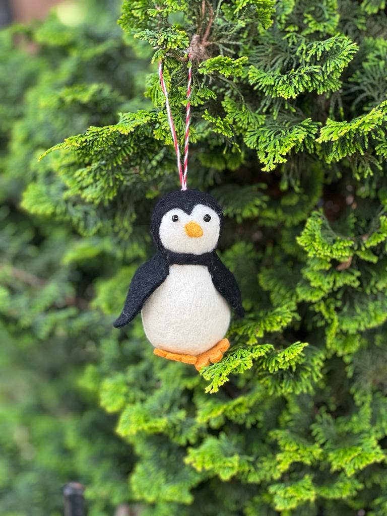 Felt Ornament Tuft Penguin Bowtie