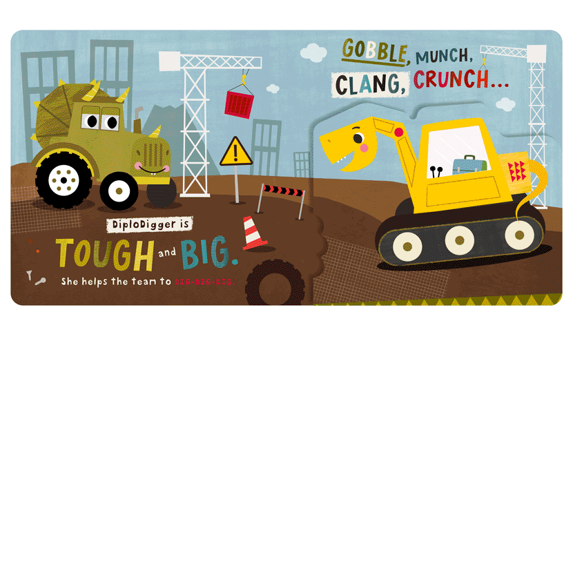 Board Book Dig! Dig! Dinovrooms!