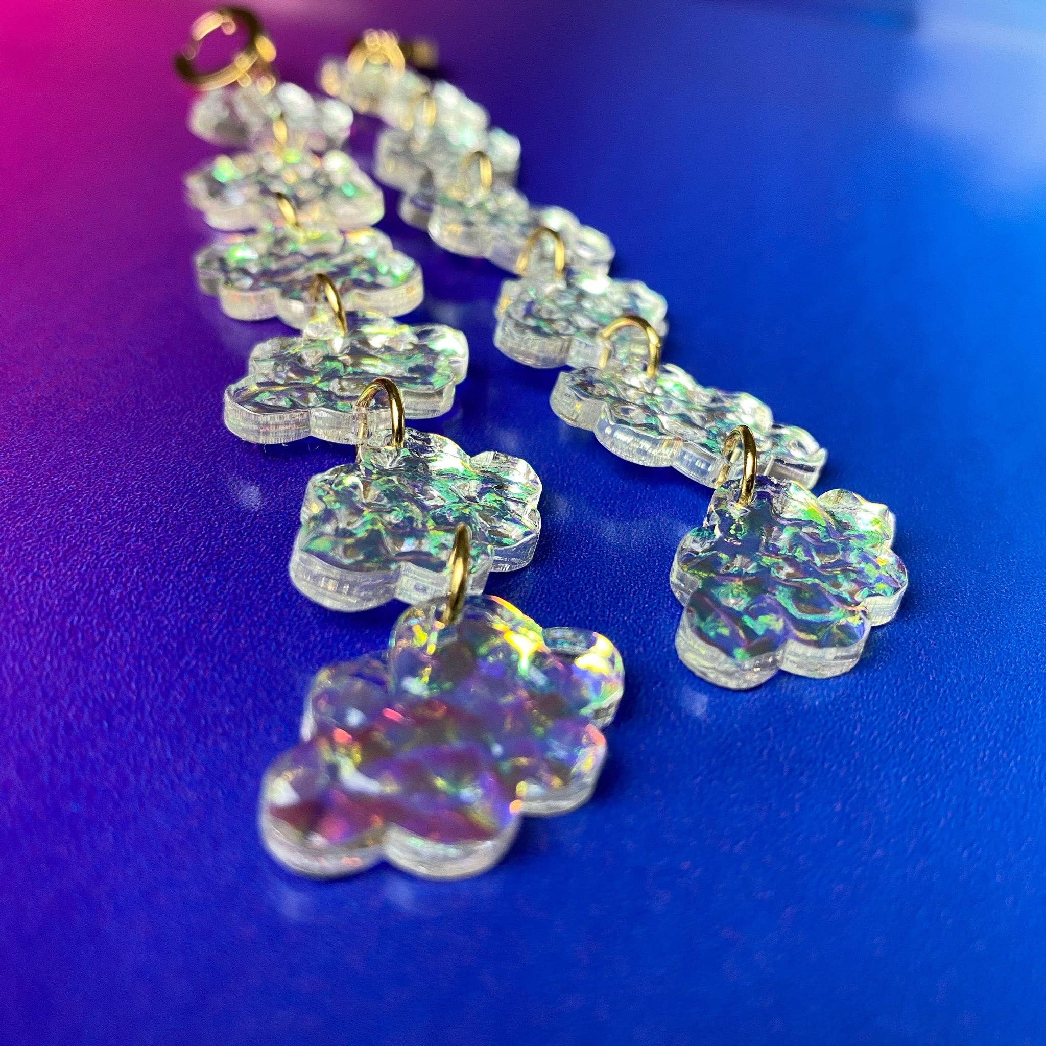 Iridescent Cloud Shimmer Statement Earrings