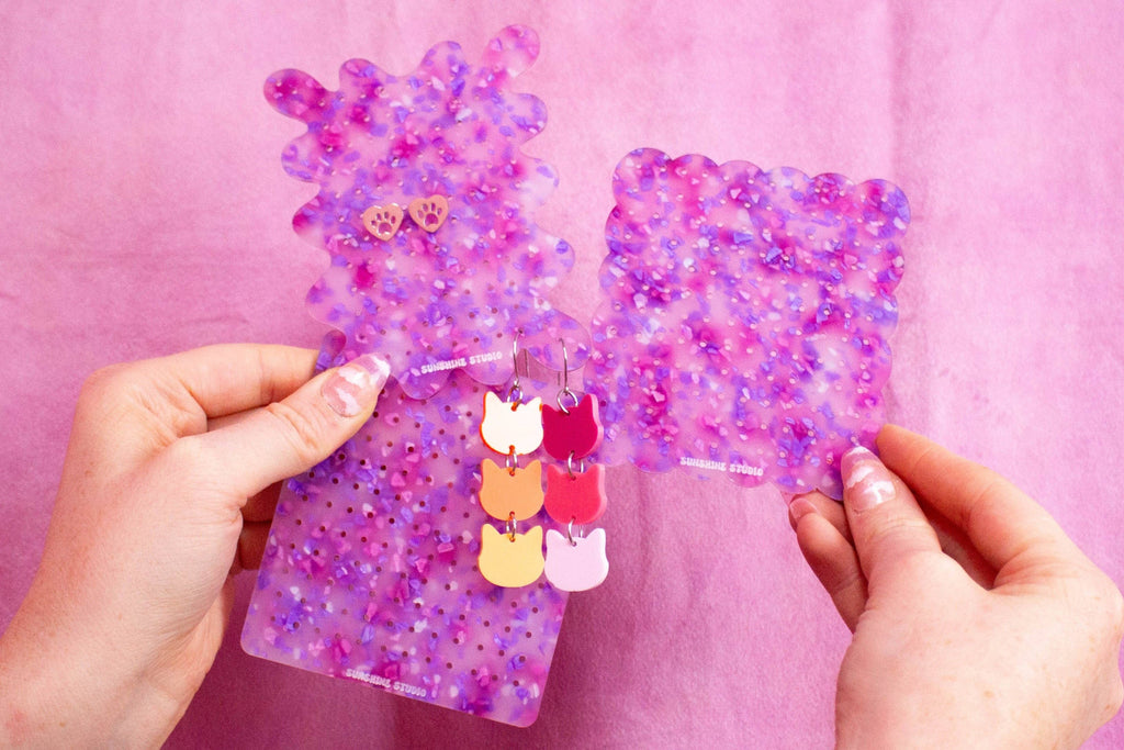 Purple Terrazzo Travel Earring Holder