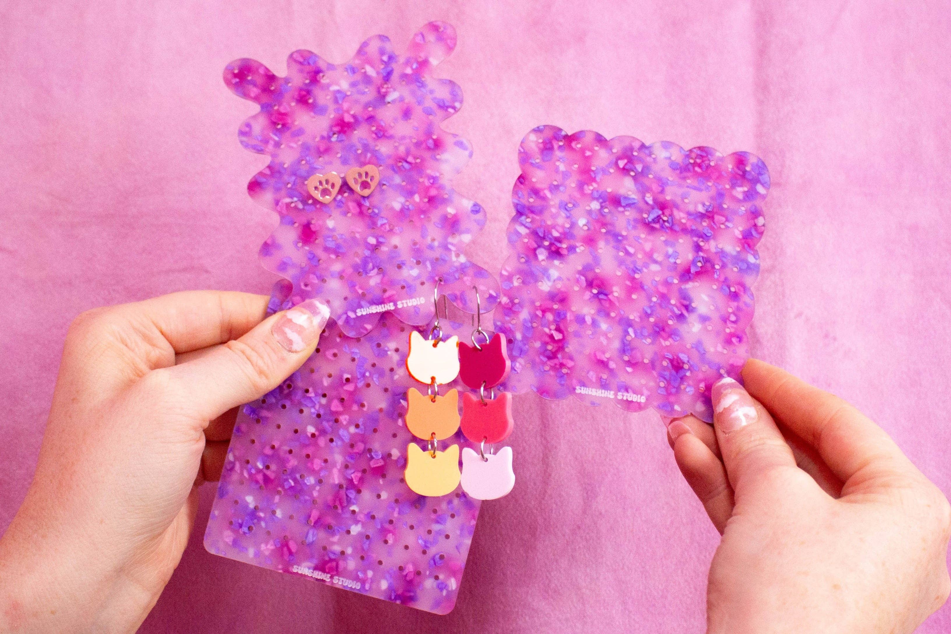 Purple Terrazzo Travel Earring Holder