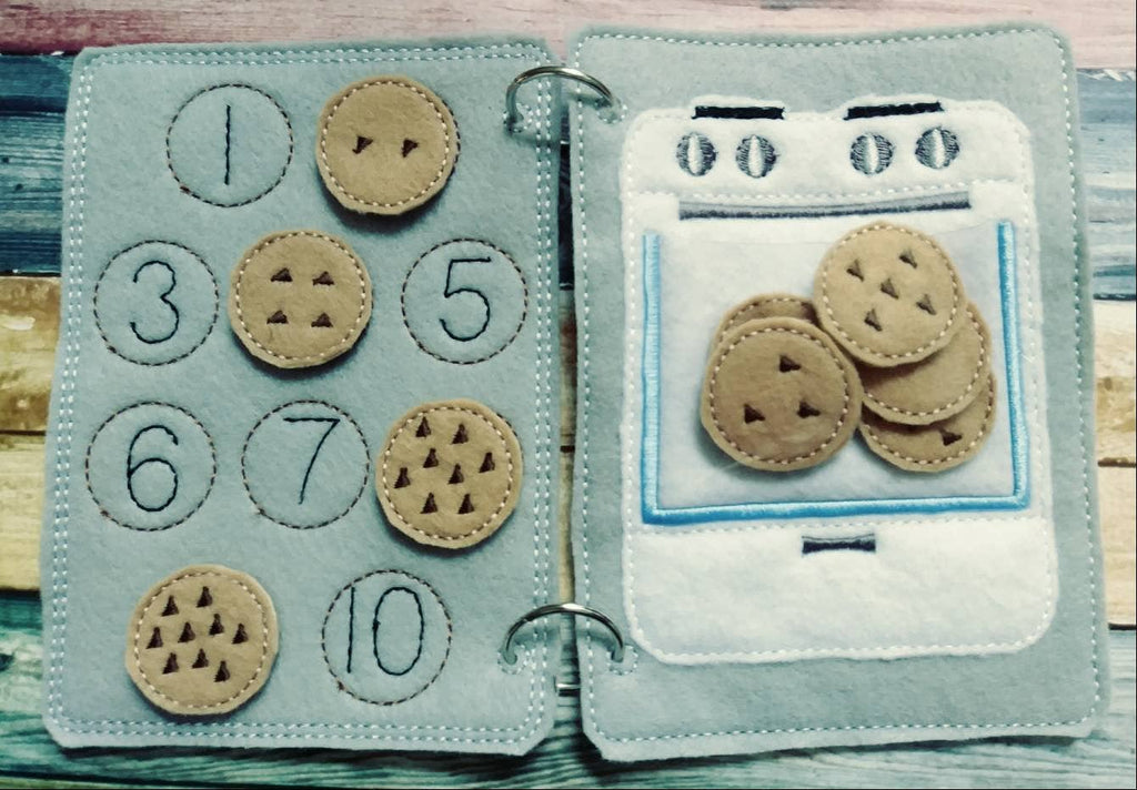 Learn to count  - Toddler quiet book page - toddler busy book - counting from 1 -10 page - learning page - number page - busy book