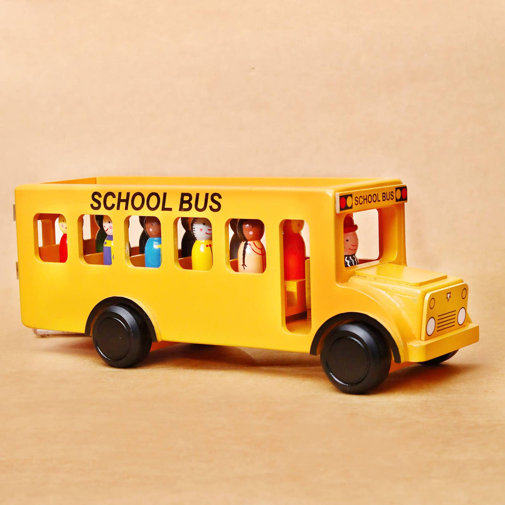 Wooden School Bus with Children
