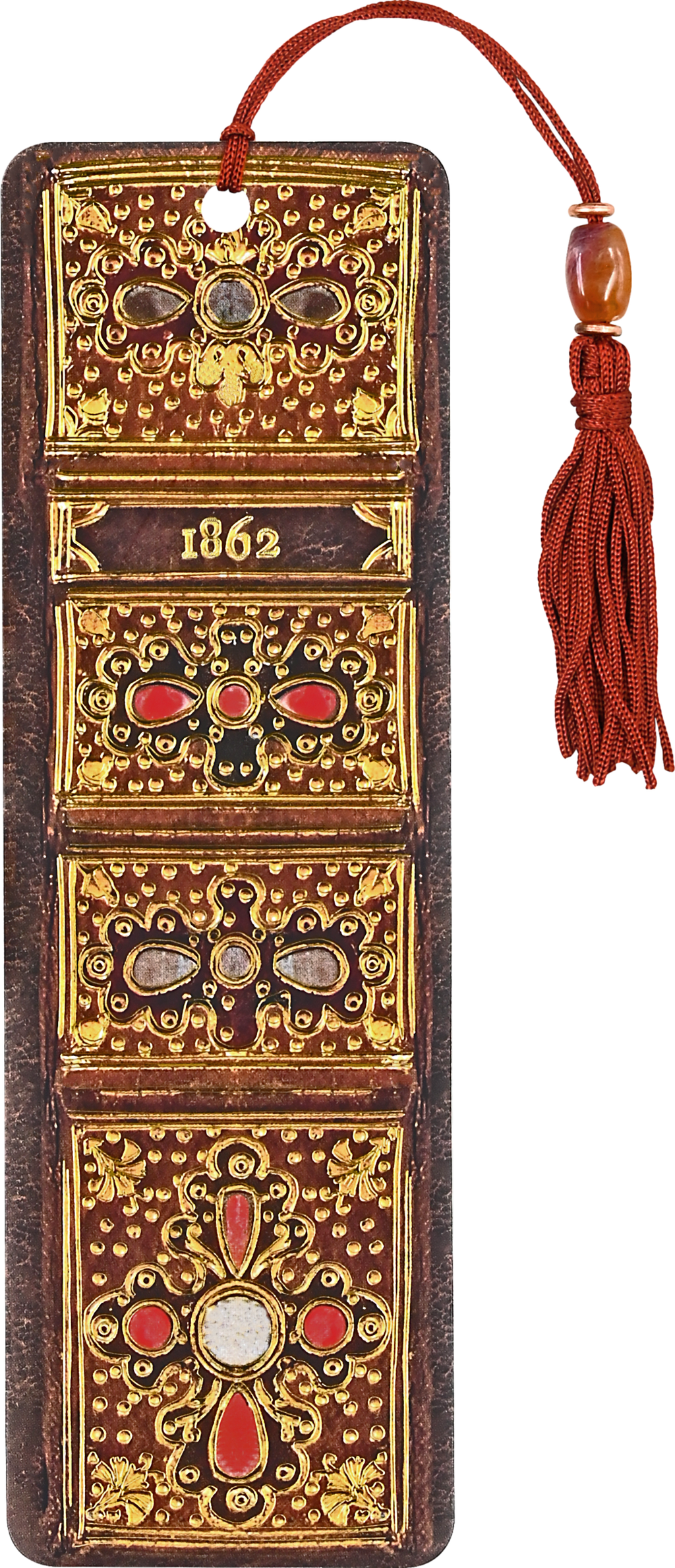 Antique Book Spine Beaded Bookmark